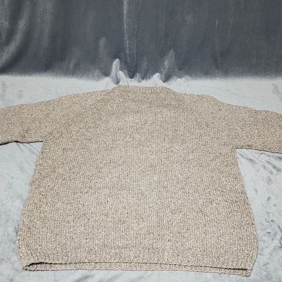 Puma Verde Fisherman Sweater Men's Size XL Beige 100% Wool Crew Neck - Picture 3 of 8